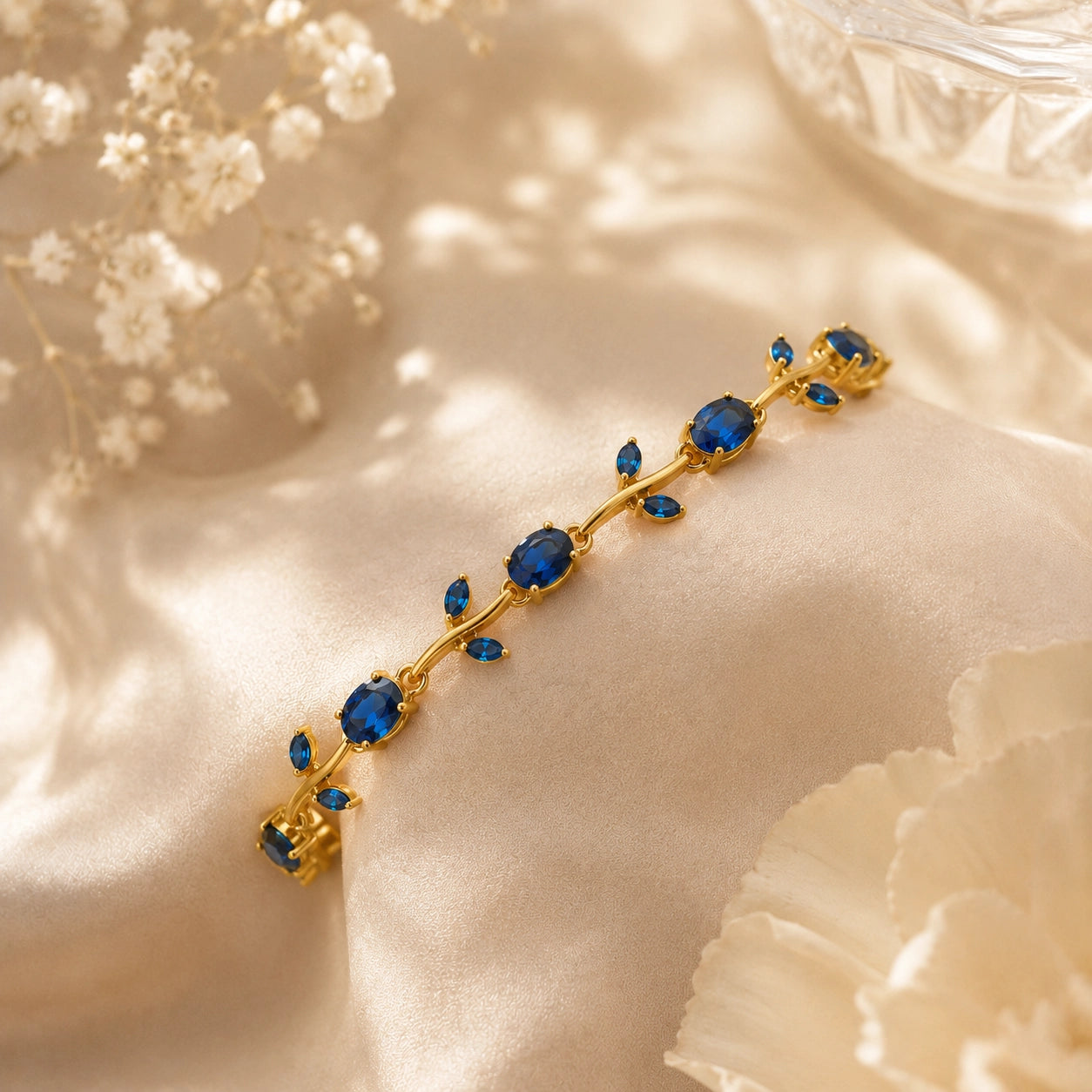Blue Sapphire Tulip Bracelet