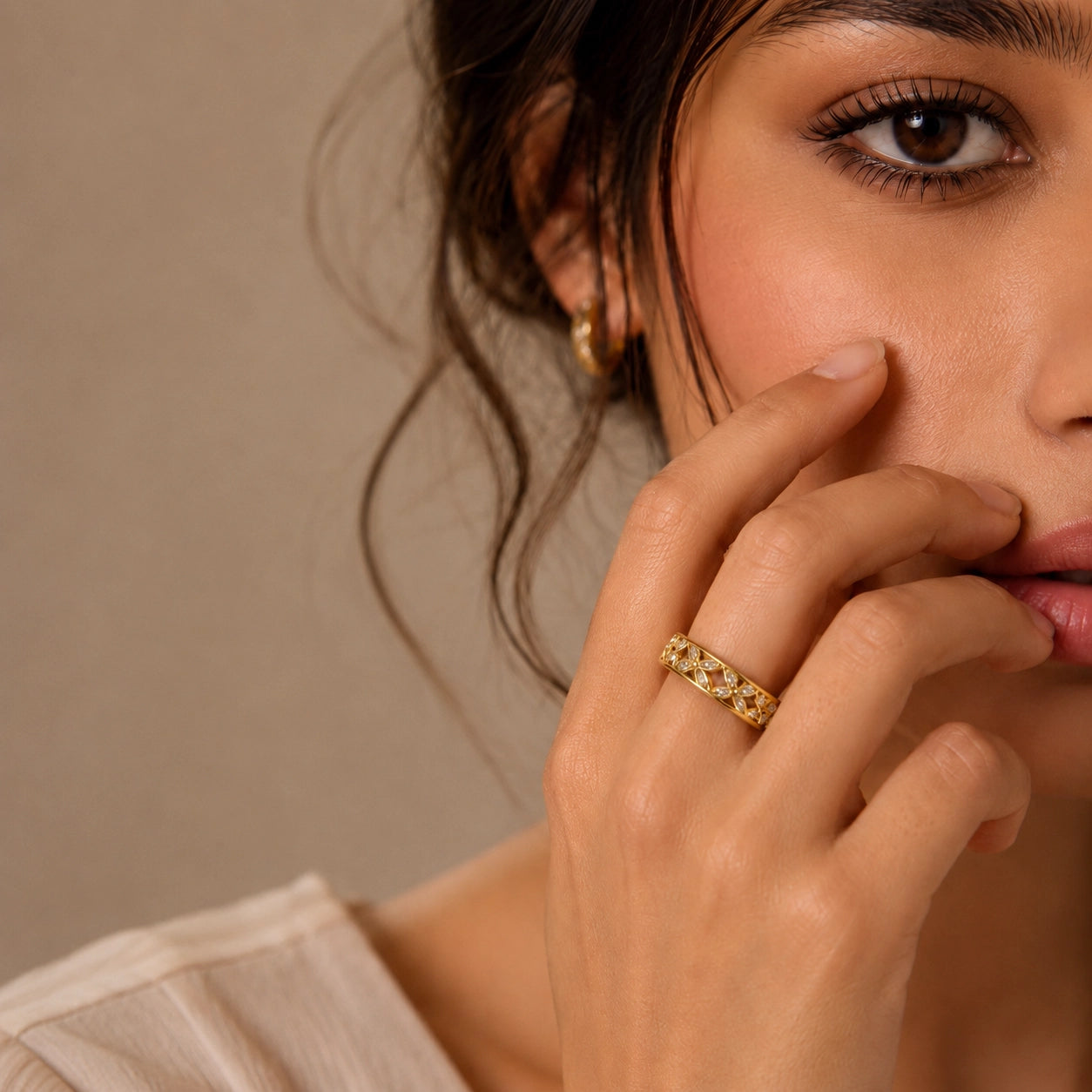 Daisy Cuff Adjustable Ring