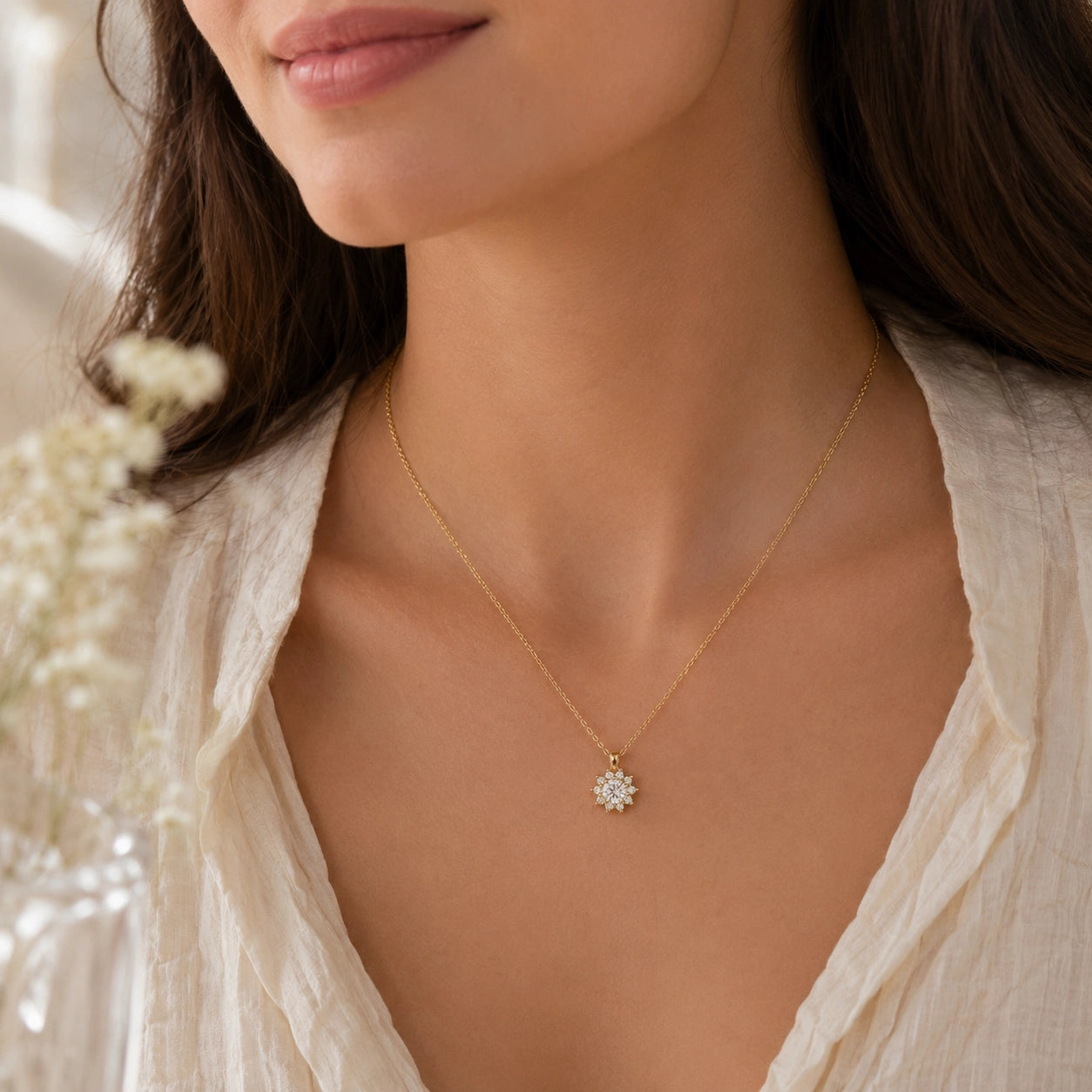Round Solitaire Necklace