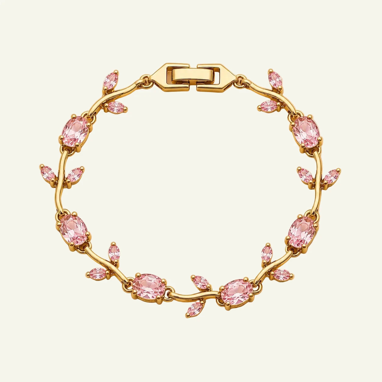 Gold pink tulip bracelet