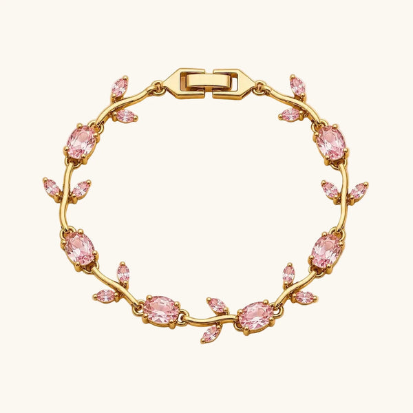 Gold pink tulip bracelet