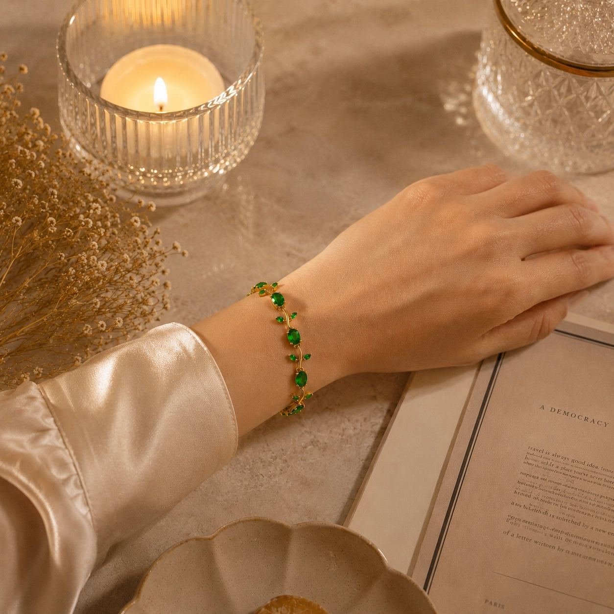 Green Tulip Bracelet
