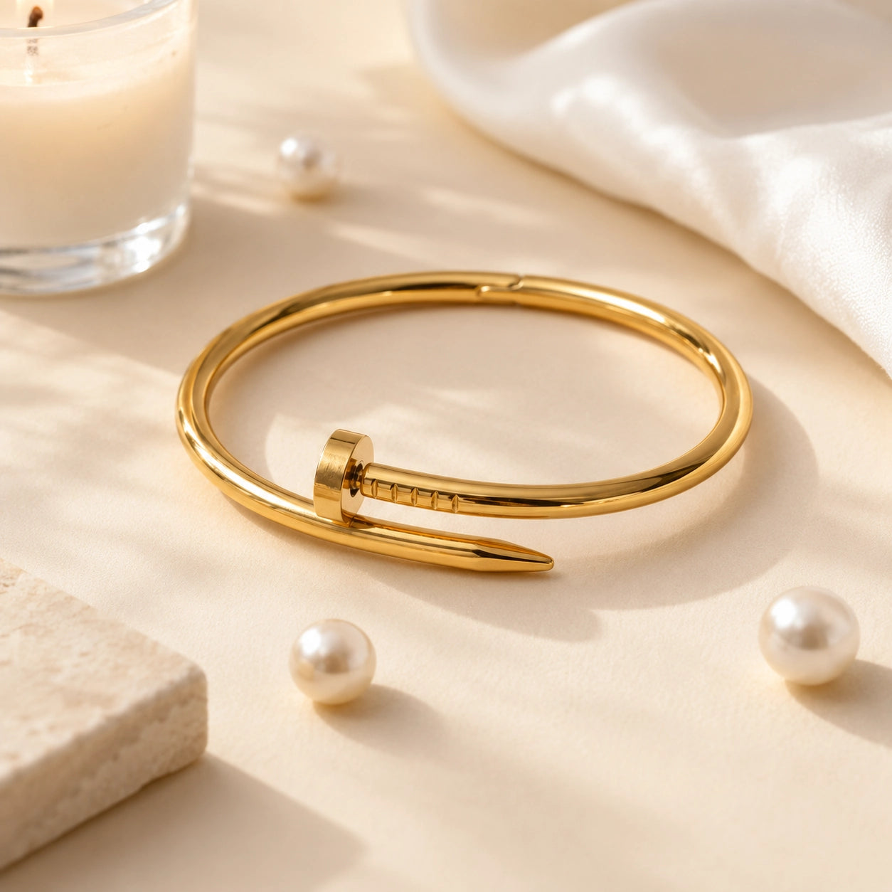 Gold Nail Cuff Kada