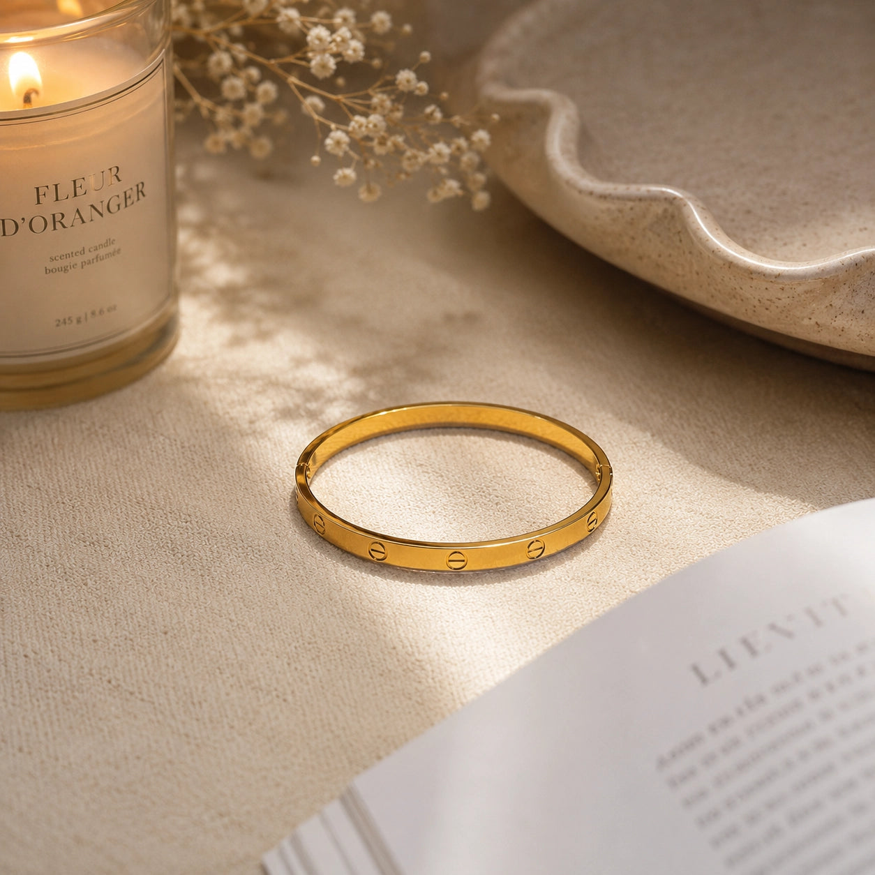 Gold Screw Bangle