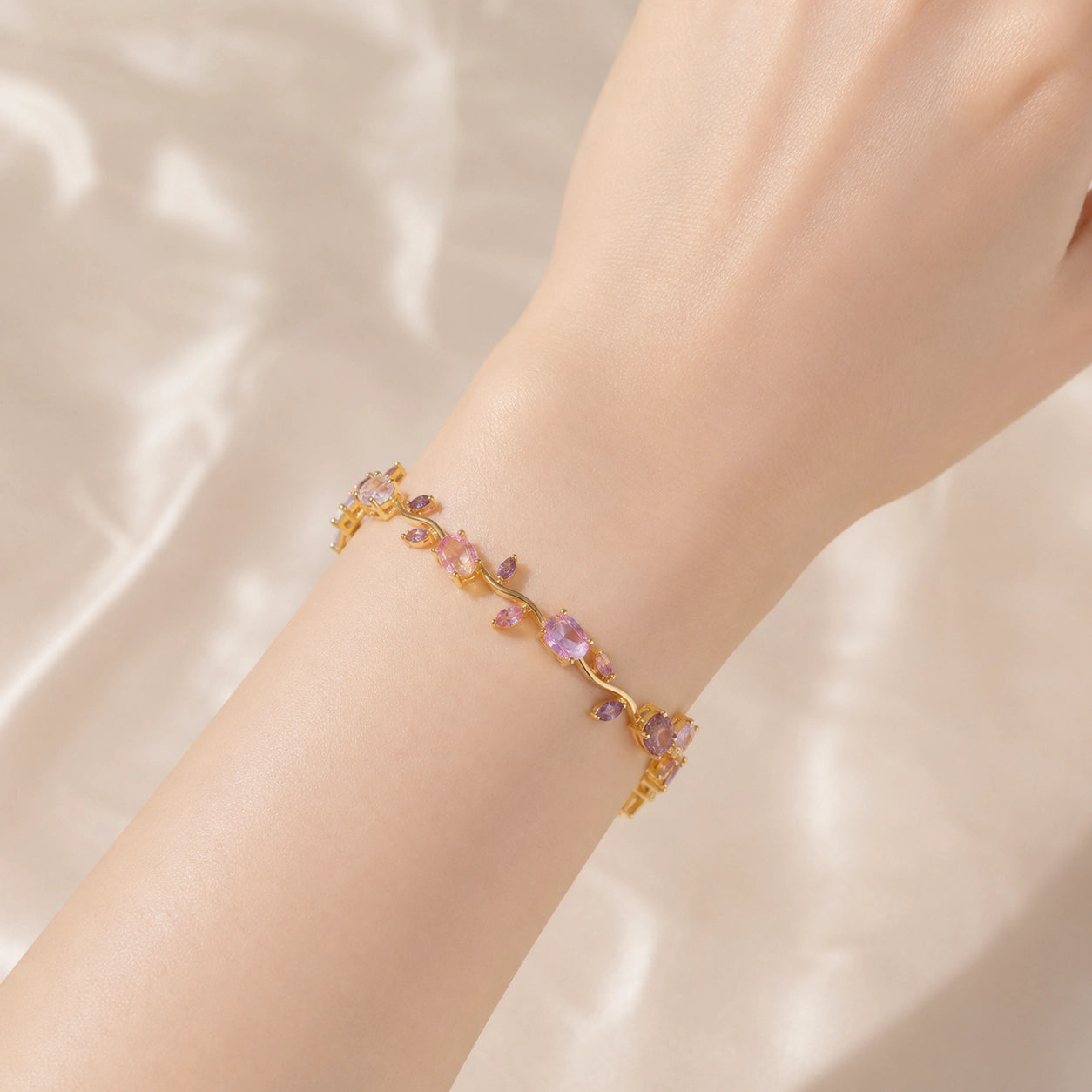 Pink & Purple Tulip Bracelet