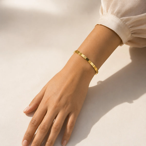 Gold Screw Bangle