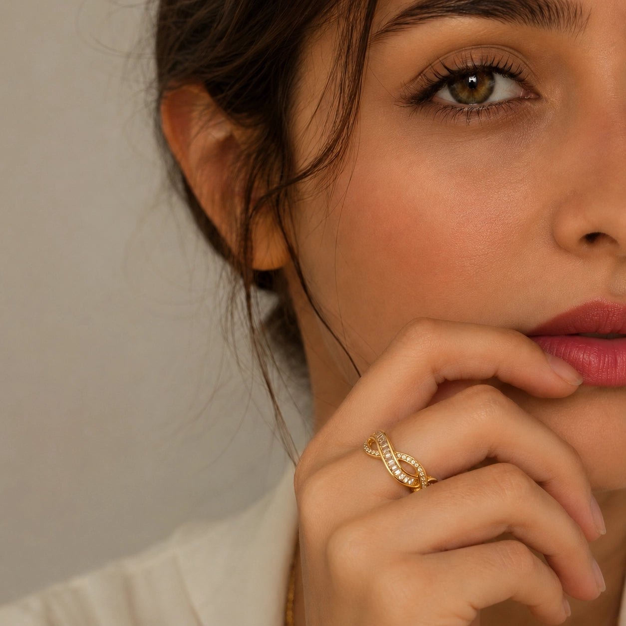 Infinity Diamond Adjustable Ring