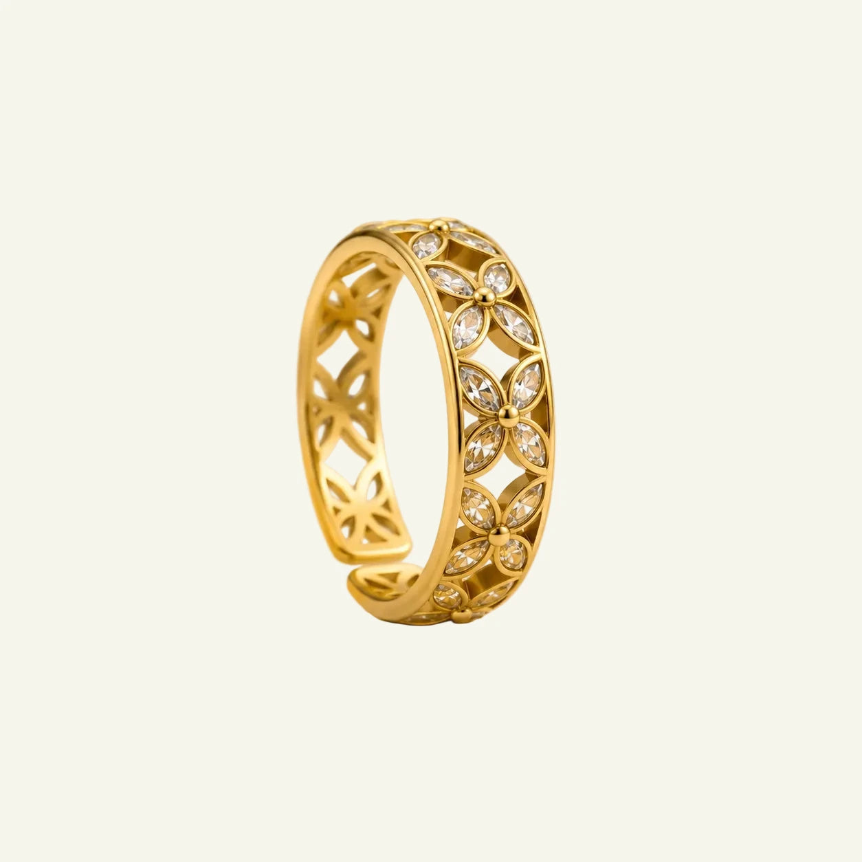 Daisy Cuff Adjustable Ring