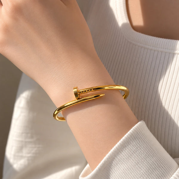 Gold Nail Cuff Kada