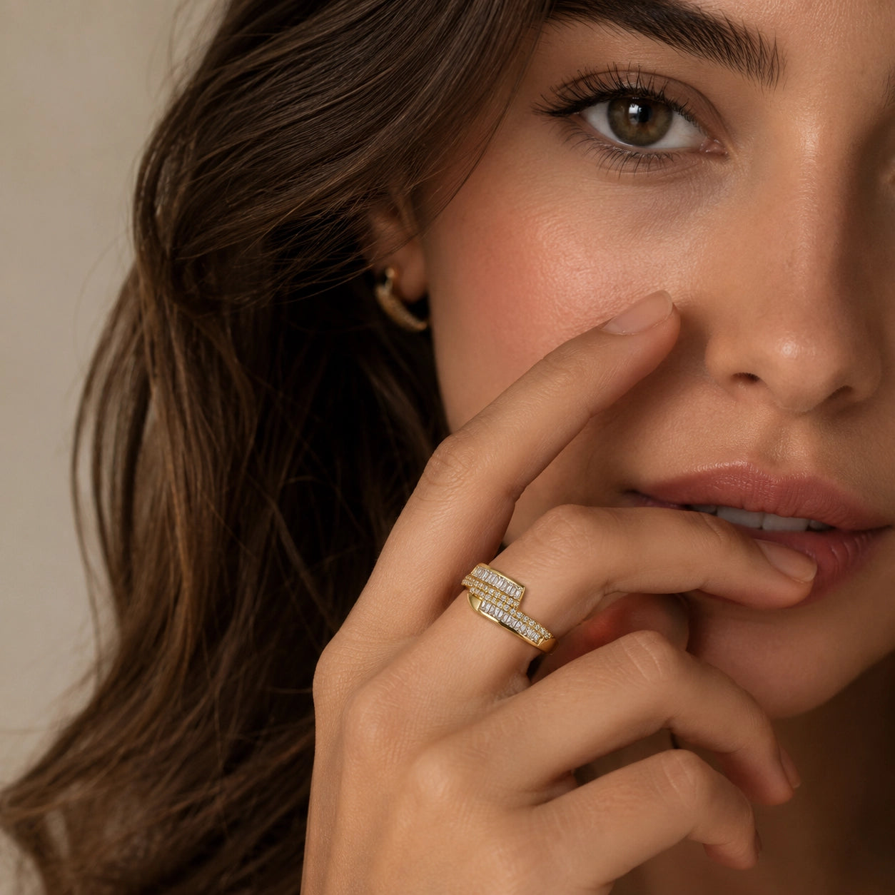 Baguette Wrap Adjustable Ring