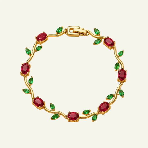Ruby Emerald Tulip Bracelet