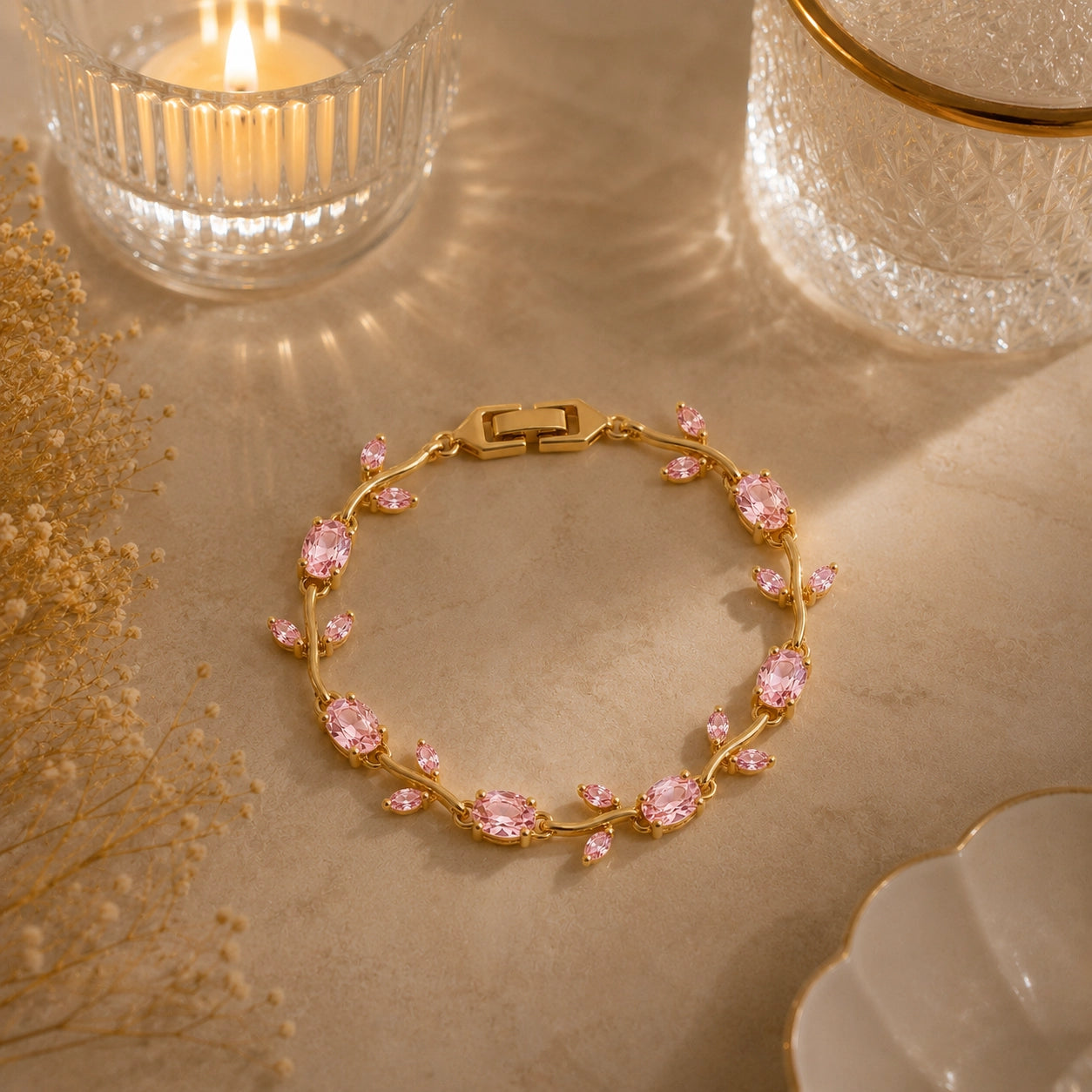 Pink Tulip Bracelet