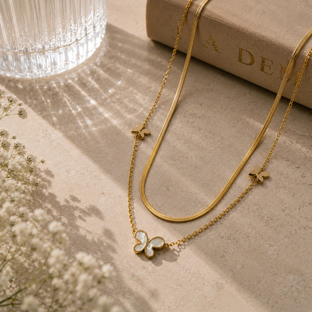 Buy Butterfly Layered Necklace Set