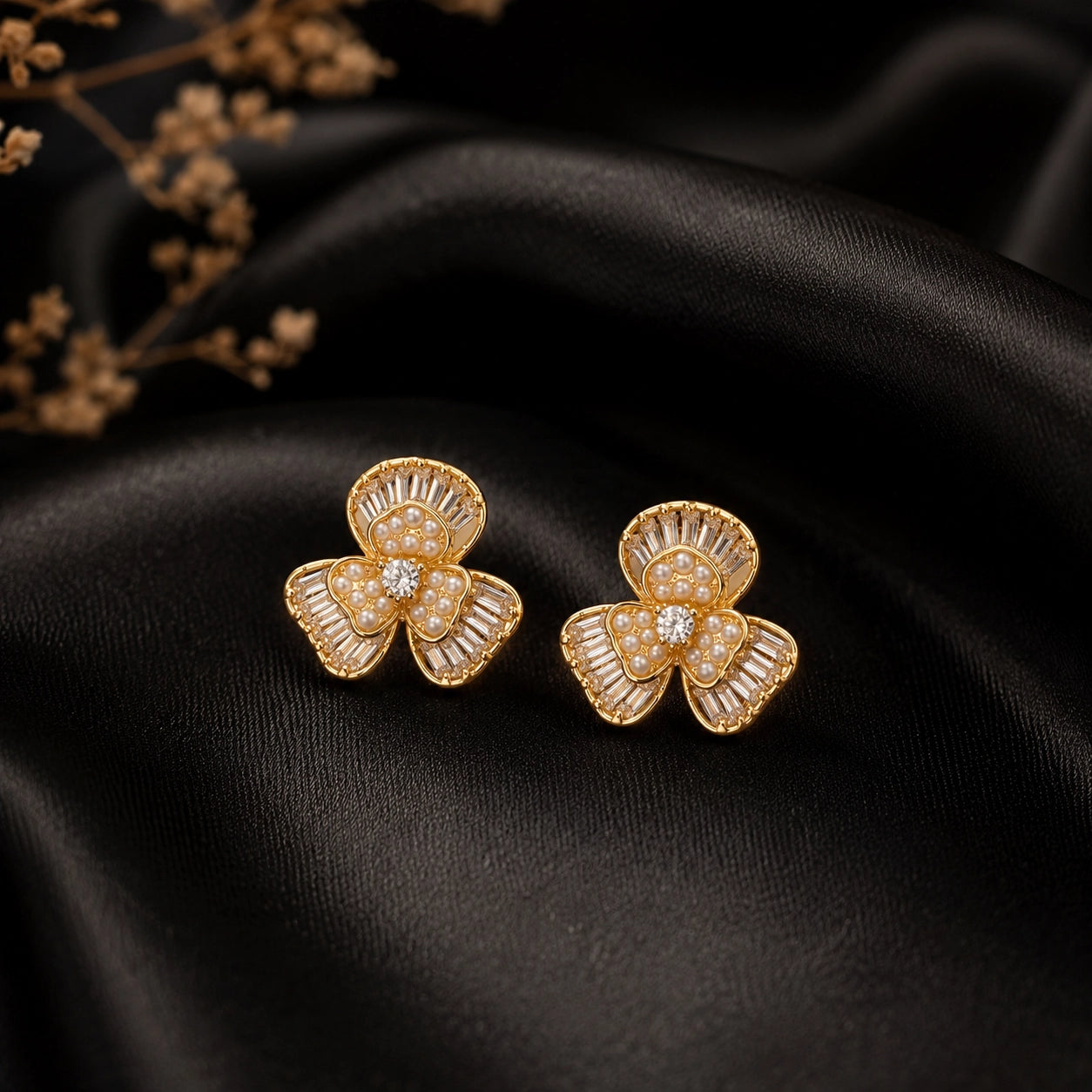 Pearl Flower Earrings