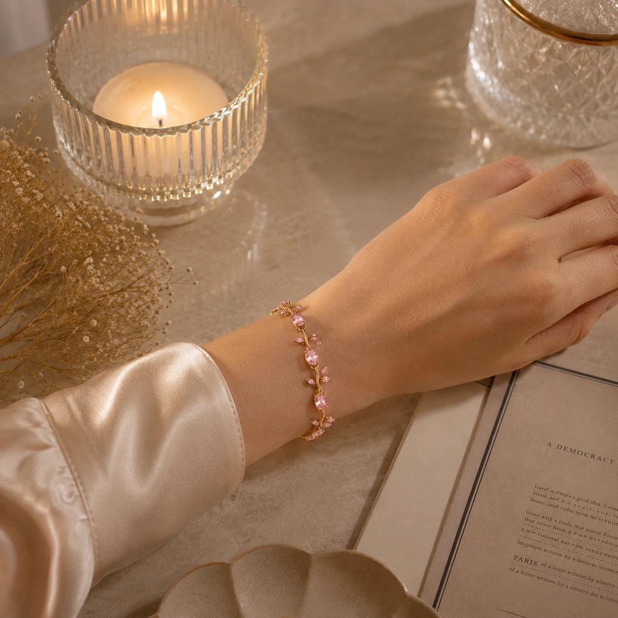 Pink Tulip Bracelet